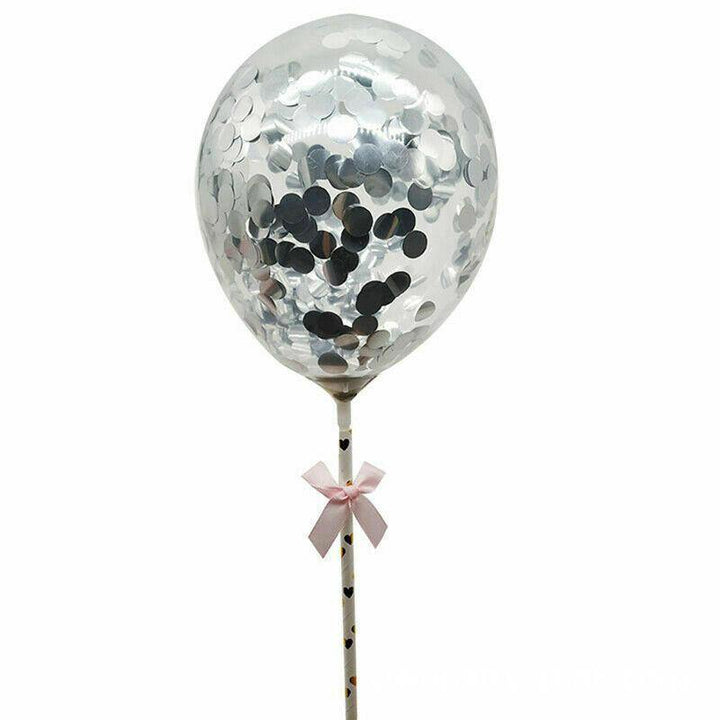 Transparent Confetti Balloon Cake Topper Decoration Party Supplies - MRSLM