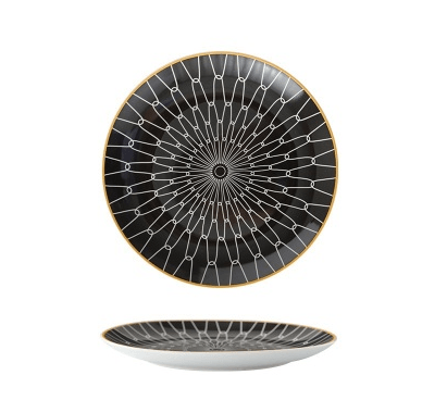 8-inch Nordic Style Geometric Series Ceramic Breakfast Plate Western Steak Flat Dish Plate Fruit Plate Decoration Hanging Plate - MRSLM