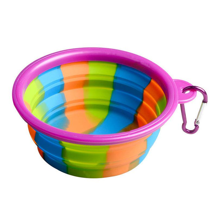 Folding Silicone Pet Bowl Portable Dog Food Drinking Water Feeding Supplies Outdoor Bowl - MRSLM