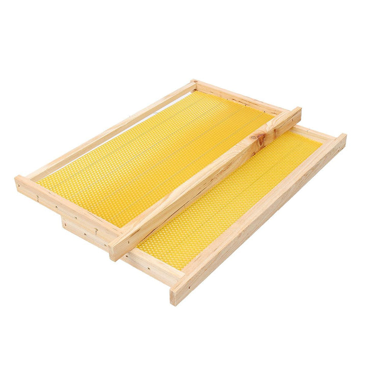 10Pcs Bees Wax Foundation Sheets Wood Beekeeping Pine Beehive Frame 49X23.5 cm - MRSLM