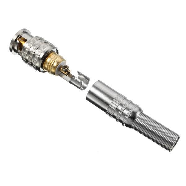 BNC Male Connector for RG-59 Coaxial Cable Brass End Crimp Cable Screwing Camera Free Welding - MRSLM