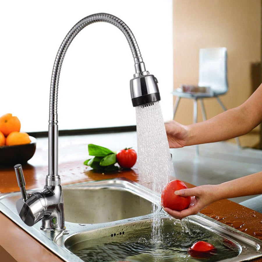 Kitchen 360° Swivel Spout Single Handle Sink Faucet Pull Down Spray Mixer Tap - MRSLM