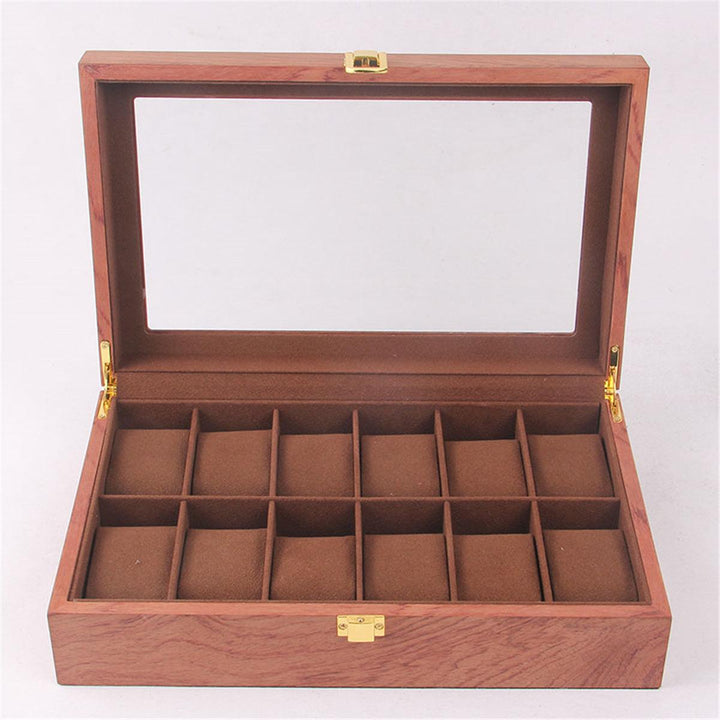 6/10/12 Slots Solid Wooden Watch Box Display Organizer Jewelry Storage Case - MRSLM