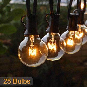 25FT Patio String Light Christmas G40 Globe Festoon Bulb Fairy String Light Outdoor Party Garden Garland Wedding Decorative Lights - MRSLM