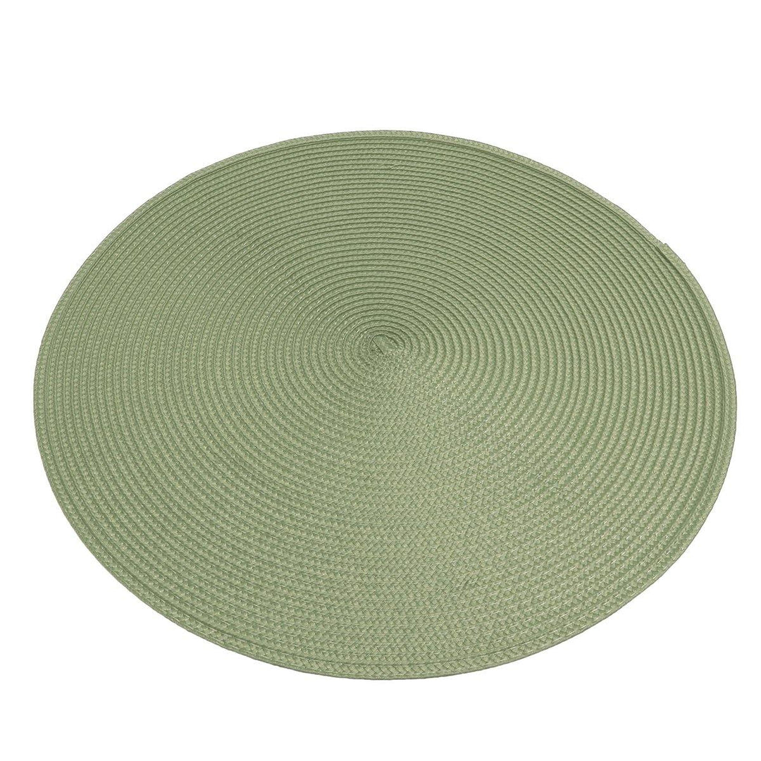 Round Jacquard Woven Non Slip Placemats Kitchen Dining Table Mat Heat Resistant 6 Colors - MRSLM