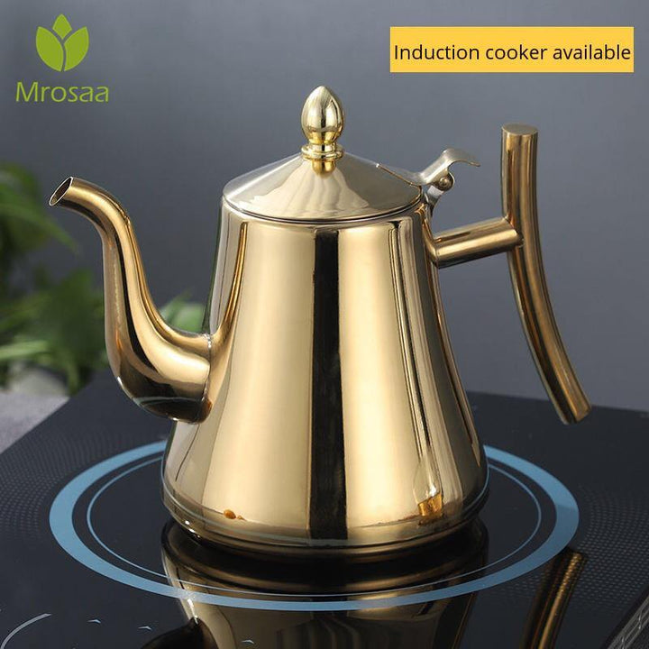 Water Kettle Tea Pot 1/1.5/2L Stainless Steel Thicker With Filter Hotel Universal Induction Cooker - MRSLM