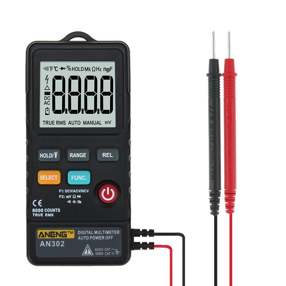 ANENG AN302 True RMS 8000 Counts Push-button Card Digital Multimeter AC/DC Tester - MRSLM