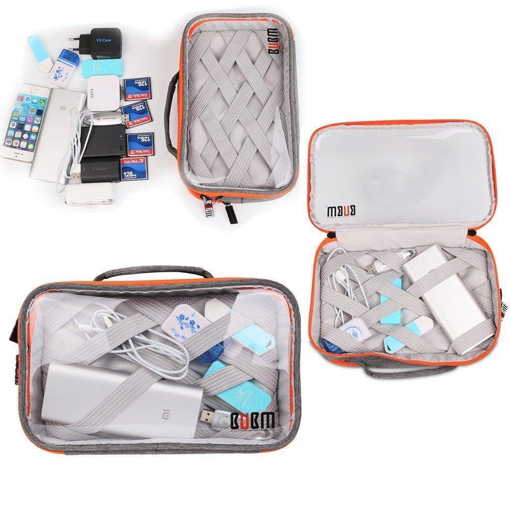 BUBM TTR Multi-functional Portable Transparent Electronics Accessories Organizer Travel Cosmetics Carrying Case Wash Supplies Storage Bag - MRSLM