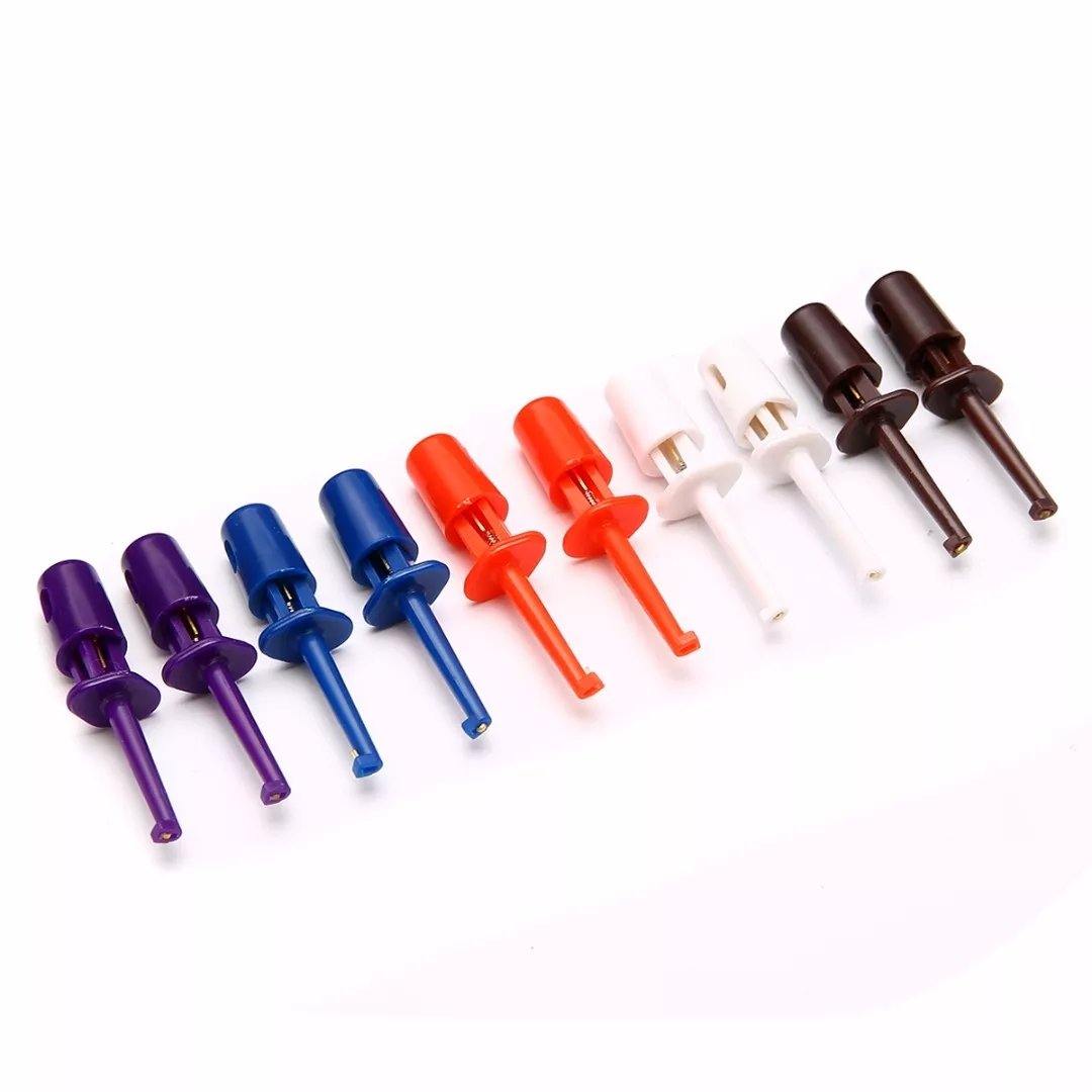 30pcs Multimeter Wire Lead Test Hook Clip Electronic Mini Test Probe Set Red White Blue Black Purple For Repair Tool - MRSLM