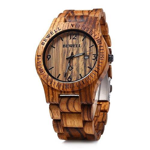 Men Luxury Natural Maple Wooden Handmade Quartz Movement Casual Wrist Watch - MRSLM