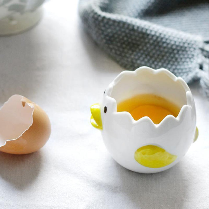 Cute Chicken Ceramic Egg White Separator Kitchen Accessories Practical - MRSLM