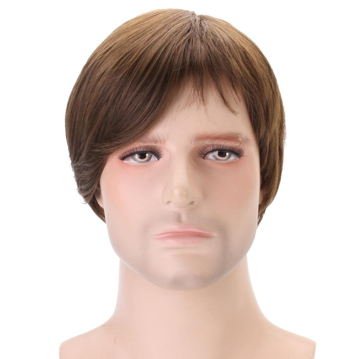 Claybank Men Short Straight Hair Natural Looking Wig - MRSLM