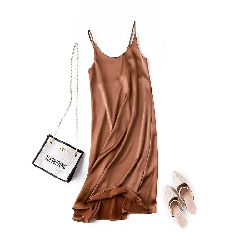 Women's Basic Satin Dress