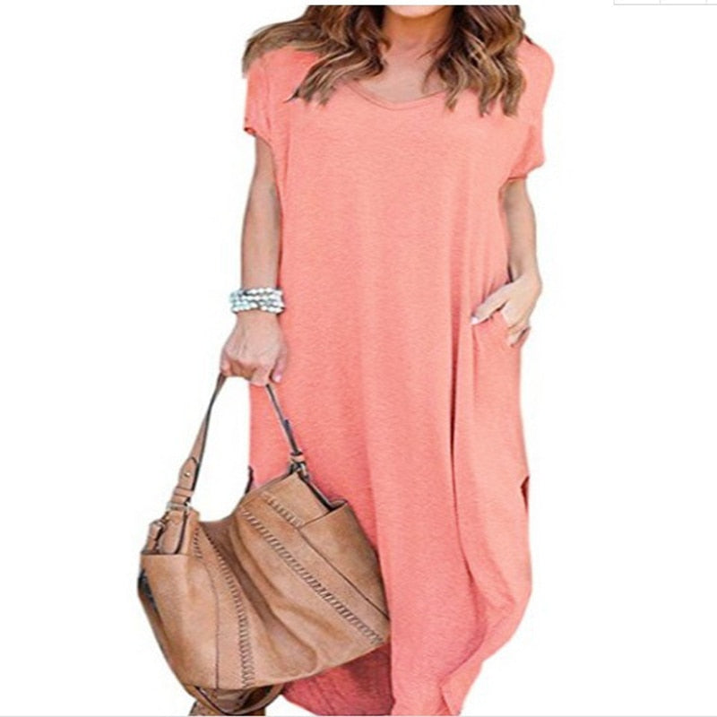 Women's Short Sleeved Maxi Dress