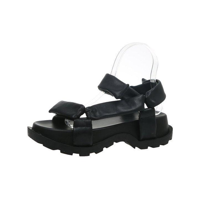 Velcro Sponge Cake Platform Roman Shoes Women South Korea East - MRSLM