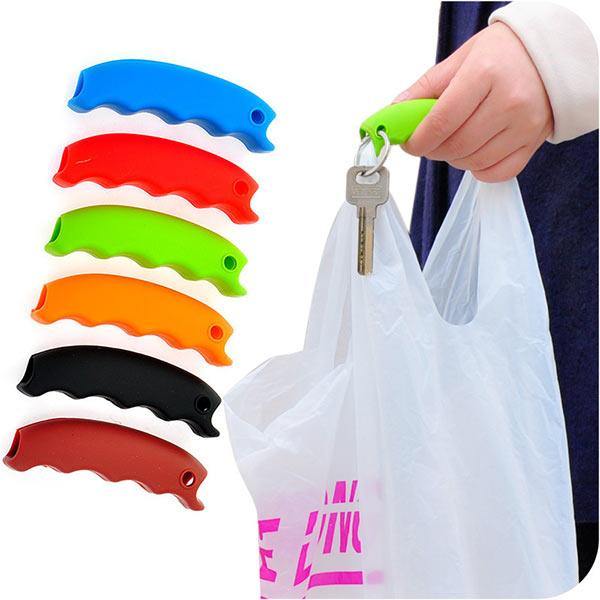 Honana HN-0623 7 Colors Soft Shopping Bag Clip Comfortable Carry Handle Tools Key Chain - MRSLM