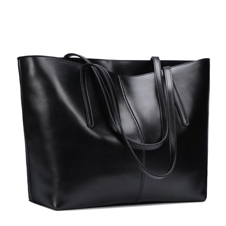 New leather bag 2016 bag leather fashion all-match simple single shoulder bag shopping bag bag capacity - MRSLM