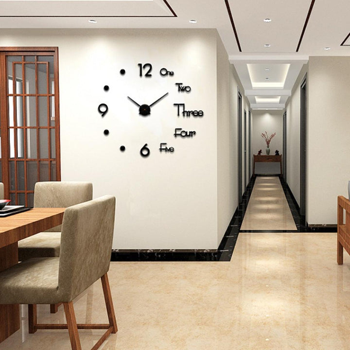 3D Modern DIY Wall Clock Mirror Surface Sticker Mechanism Clock Home Living Room Office Decor Clocks Acrylic - MRSLM