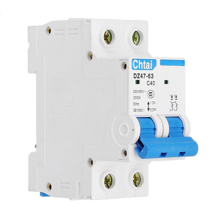 DZ47-63 2P 6/10/16/20/25/32/40/50/63A Miniature Circuit Breaker Air Switch For Overload Proetction - MRSLM