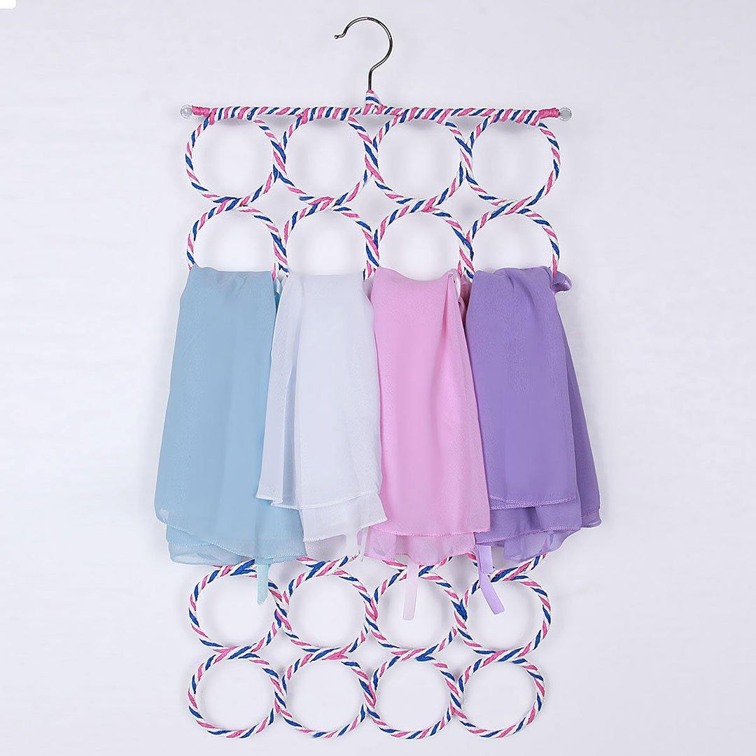 Clothes Tie Belt Shawl Scarf Hanger Holder Closet Organizer Hook 9-28 Ring - MRSLM