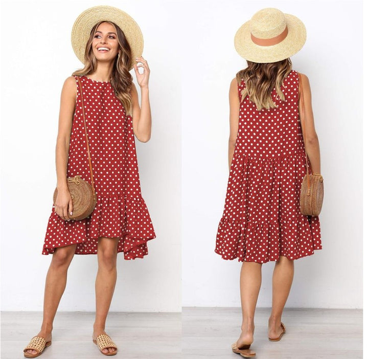 Women's Polka Dot Chiffon Dress