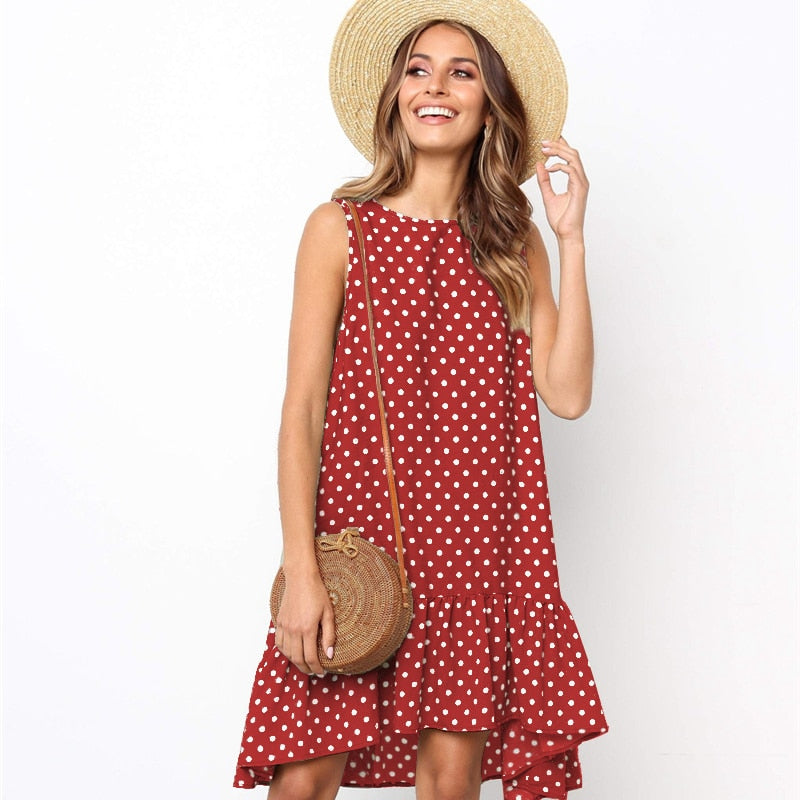 Women's Polka Dot Chiffon Dress