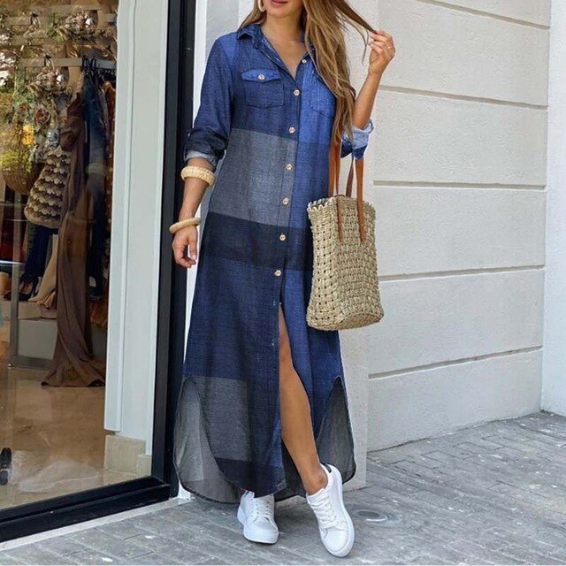 Women's Summer Maxi Shirt Dress