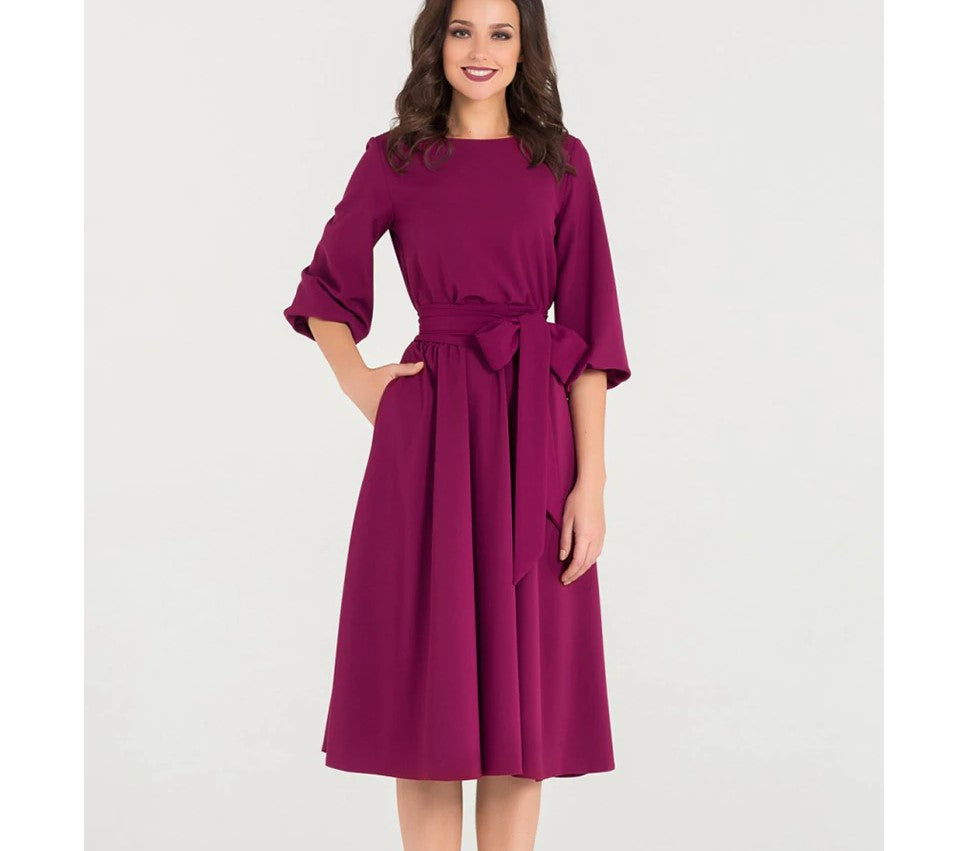 Women's Lantern Sleeve A-Line Dress