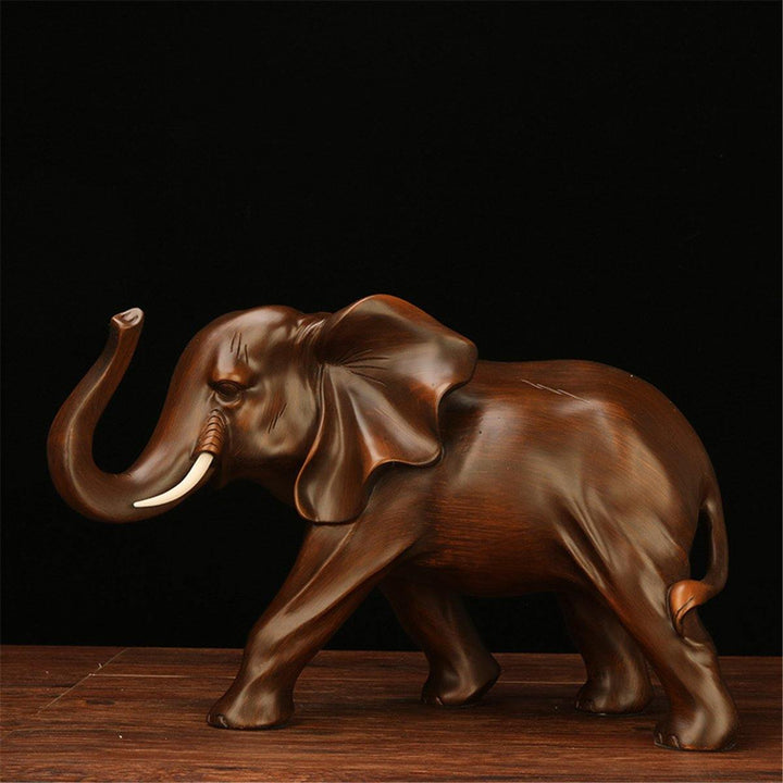 Resin Elephant Statue Fortune Mascot Living Room Cabinet TV Office Home Decorations - MRSLM