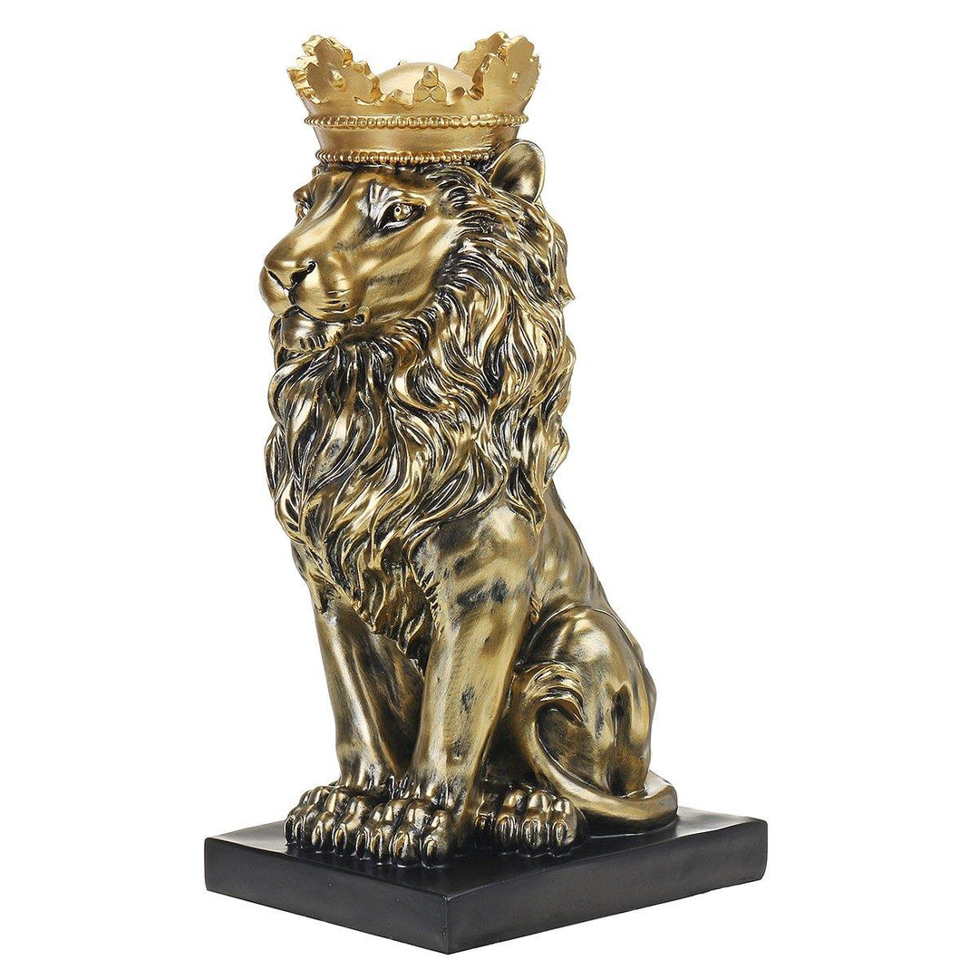 Nordic Style Crown Lion Statue Handicraft Decorations for Home Office Hotel Desk - MRSLM