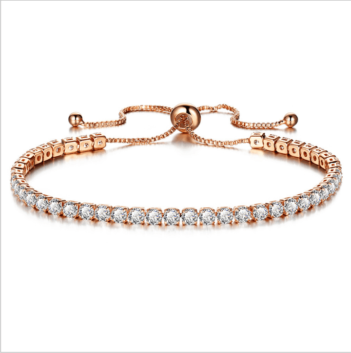 European and American cross-border exclusive jewelry inlaid crystal push-pull bracelet ladies gold full diamond single-row jewelry wholesale - MRSLM