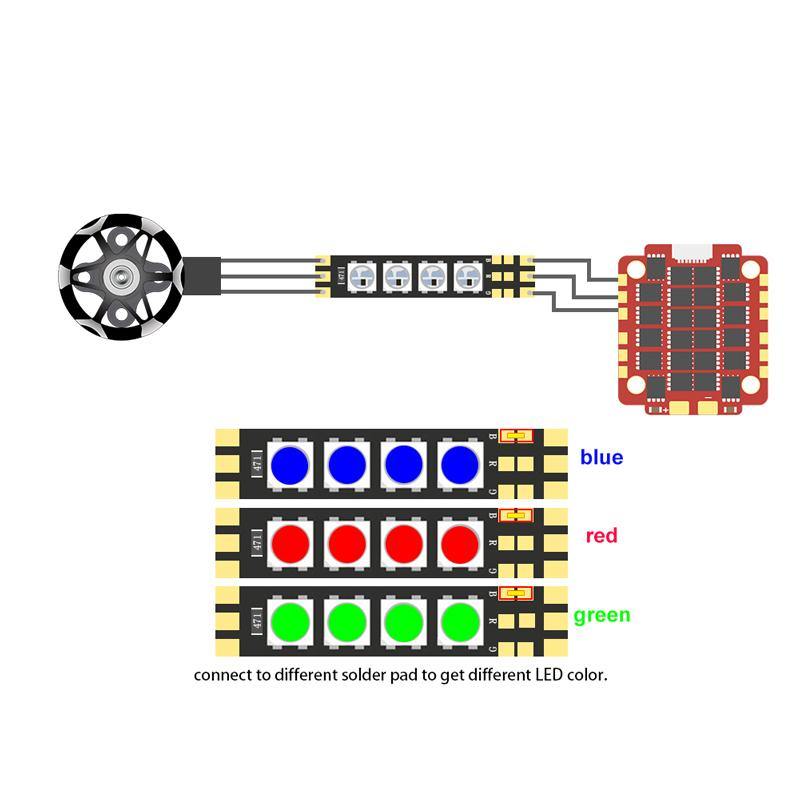 4PCS HGLRC 2-6S Frame Arm R554A LED Light Board for Brushless ESC RC Drone FPV Racing - MRSLM