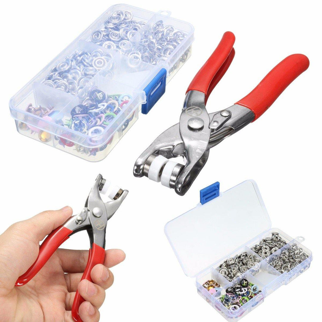 Fastener Snap Pliers Camp Craft Tool Sewing Craft with 110 Kits Set Press Studs - MRSLM