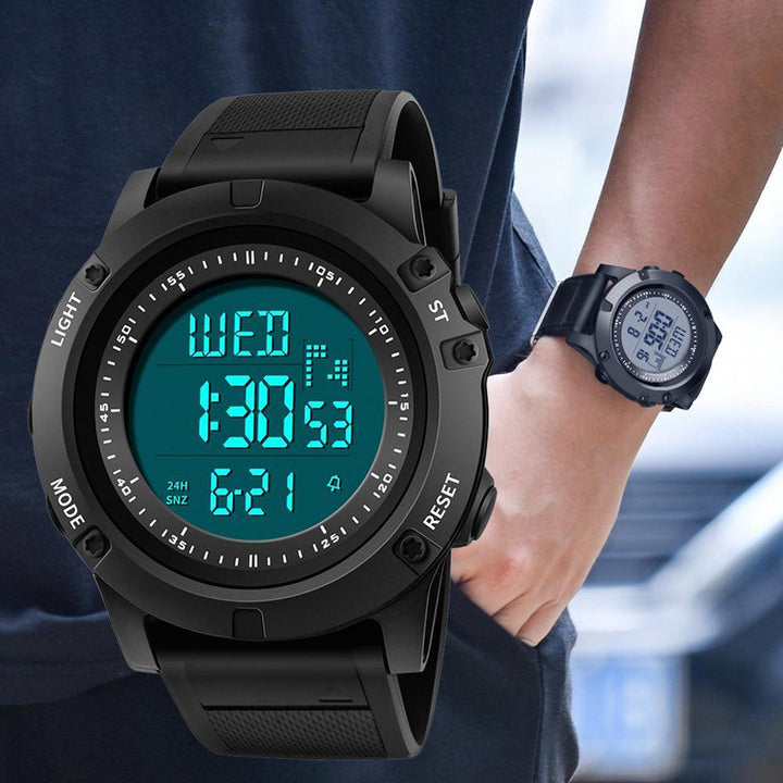 Outdoor Hiking Waterproof Backlight Sports Digital Men Wrist Watch Stopper Alarm - MRSLM