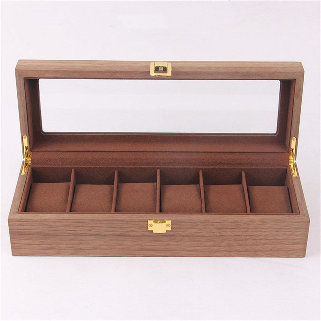 6/10/12 Slots Solid Wooden Watch Box Display Organizer Jewelry Storage Case - MRSLM