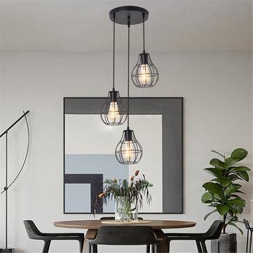 3-Lights Industrial Pendant Lighting Ceiling Metal Vintage Hanging Retro Lamp Without Bulb - MRSLM