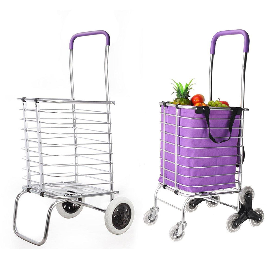 2/8 Wheels Shopping Carts Trolley Aluminium Folding Luggage For Household Cart - MRSLM