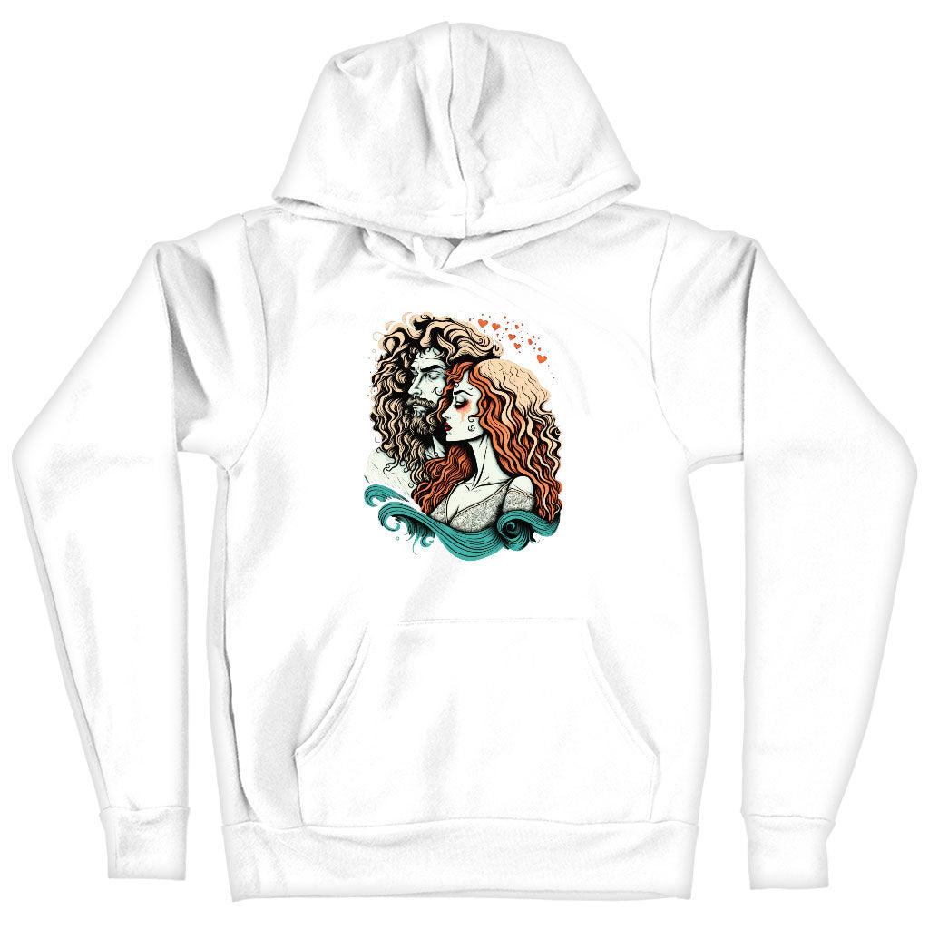 Romantic Hooded Sweatshirt - Love Couple Hoodie - Printed Hoodie - MRSLM