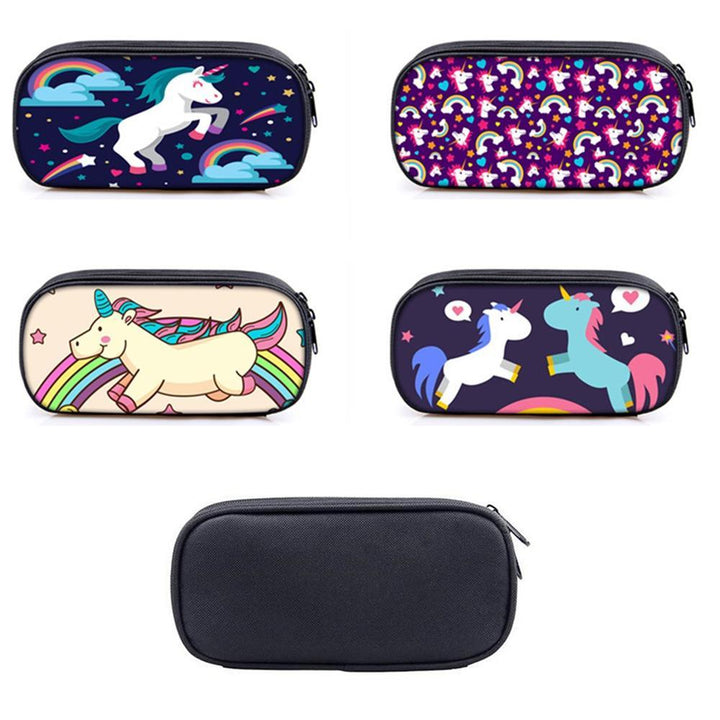 Unicorn Pencil Case Large Capacity Oxford Fabric Pen Box Stationery Cosmetic 4 Patterns Pen Holder For Student Children - MRSLM