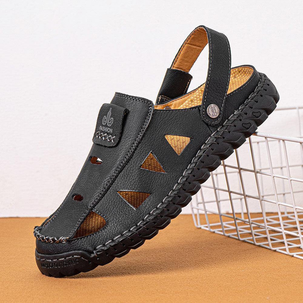 Men Microfiber Breathable Two-ways Closed Toe Non Slip Outdoor Casual Sandals - MRSLM