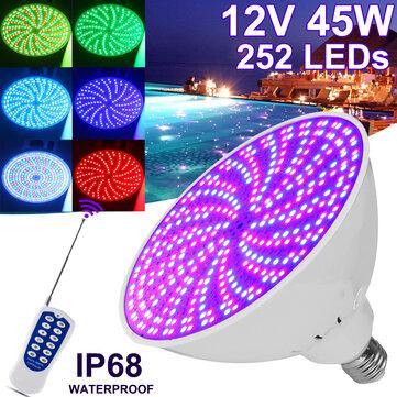 45W E27 PAR56 RGB LED Bulb 12V Underwater Light Swimming Pool Light & Spa Light W/ Remote - MRSLM