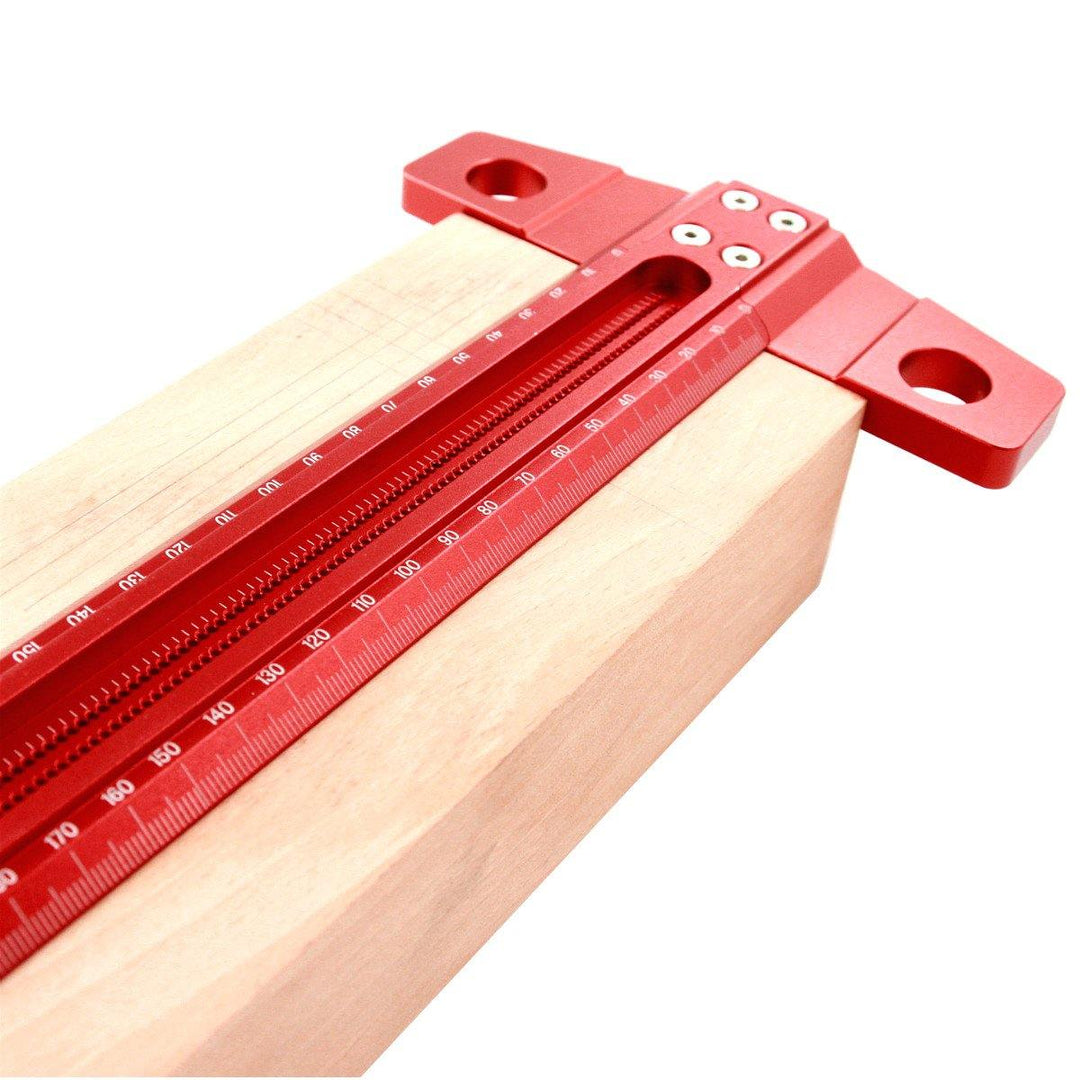 ETOPOO Woodworking T-type Line Scriber Hole Scale Ruler Aluminum Alloy Marking Gauge Crossed Line Scriber Carpenter Measuring Tools - MRSLM