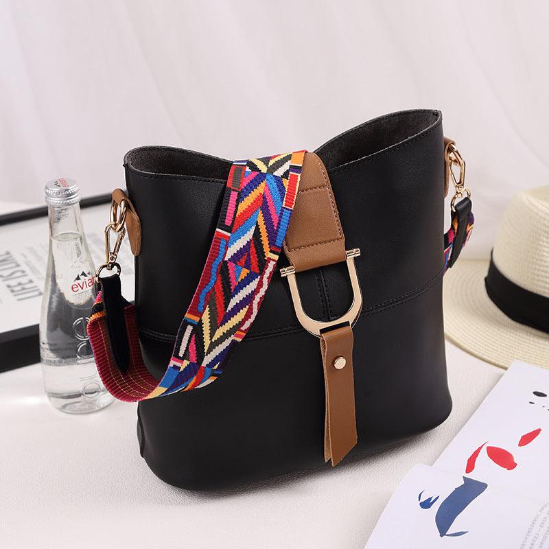 Bag 2021 female fashion color mosaic bucket bag shoulder bag with diagonal package bag manufacturers selling 8054 - MRSLM