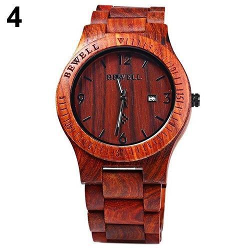 Men Luxury Natural Maple Wooden Handmade Quartz Movement Casual Wrist Watch - MRSLM