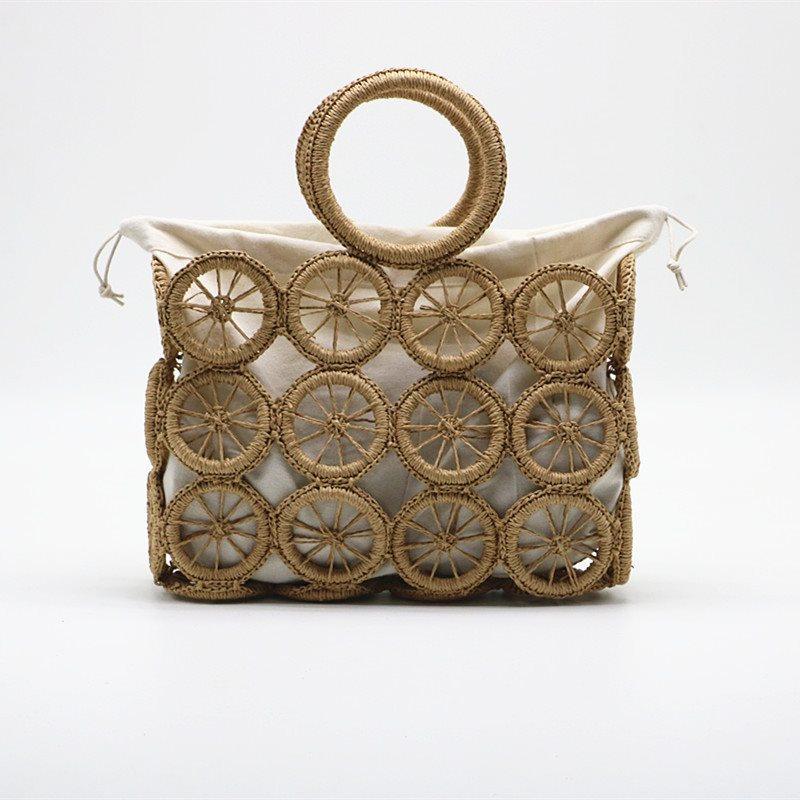 The New Circle Hollow Paper Rope Woven Bag Diagonal Straw - MRSLM