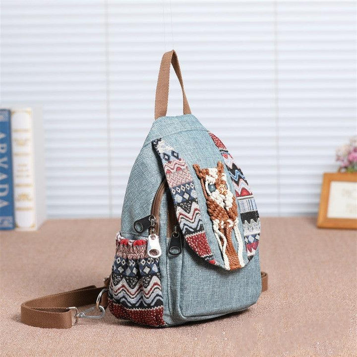 Shoulder canvas tassel hand-woven chest bag - MRSLM