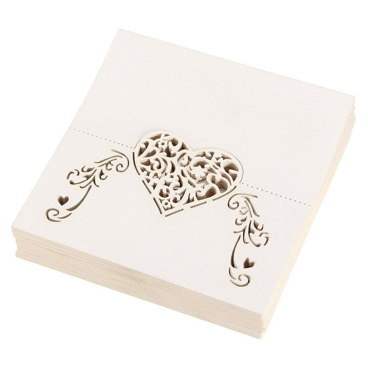 Lace Heart Place Cards 50 Pcs Set