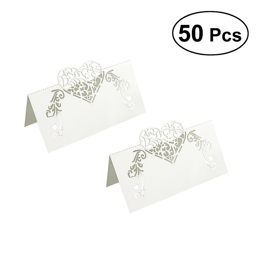 Lace Heart Place Cards 50 Pcs Set