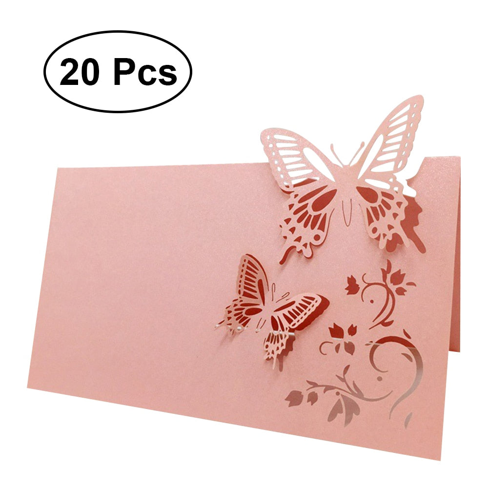 Lace Heart Place Cards 50 Pcs Set