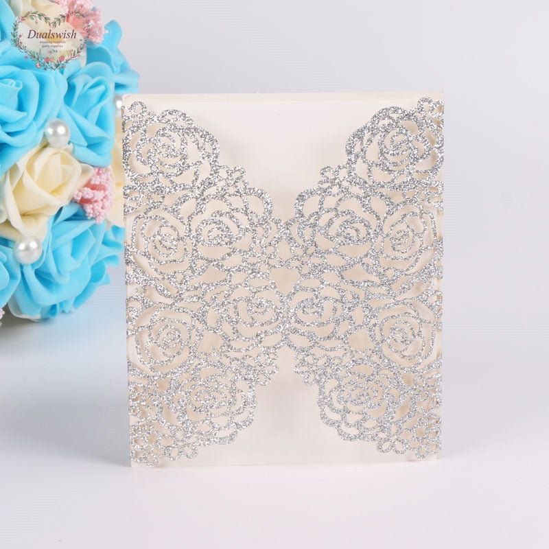 Glitter Invitation Cards 50 Pcs Set